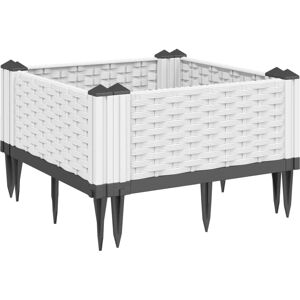 vidaXL Planter Box with Ground Spikes White 42.5x42.5x28.5 cm vidaXL Planter Box with Ground Spikes White 42.5x42.5x28.5 cm