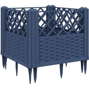vidaXL Garden Planter with Pegs Grey 43.5x43.5x43.5 cm - Planter Box vidaXL Garden Planter with Pegs Grey 43.5x43.5x43.5 cm - Planter Box