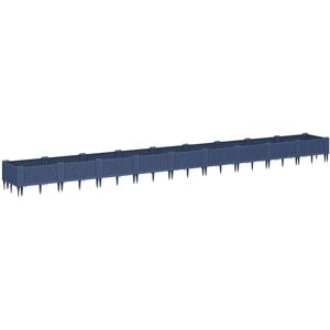 vidaXL Garden Planter with Pegs Grey 362.5x42.5x28.5 cm - Planter Box vidaXL Garden Planter with Pegs Grey 362.5x42.5x28.5 cm - Planter Box