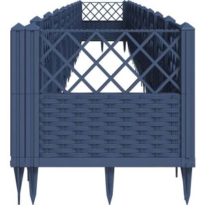 vidaXL Grey Garden Planter with Pegs - 363.5x43.5x43.5 cm - Outdoor Flower Pot vidaXL Grey Garden Planter with Pegs - 363.5x43.5x43.5 cm - Outdoor Flower Pot