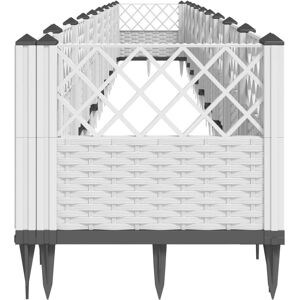 vidaXL White Garden Planter 363.5x43.5x43.5 cm - Raised Bed Outdoor vidaXL White Garden Planter 363.5x43.5x43.5 cm - Raised Bed Outdoor