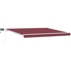 vidaXL Burgundy White Retractable Awning - Outdoor Shelter 400x300cm vidaXL Burgundy White Retractable Awning - Outdoor Shelter 400x300cm
