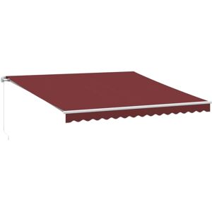 vidaXL Manual Retractable Awning Burgundy 400x300 cm - Retractable Awning vidaXL Manual Retractable Awning Burgundy 400x300 cm - Retractable Awning
