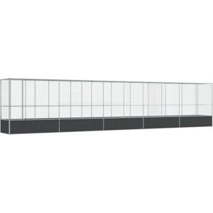 vidaXL Silver Steel Bird Aviary 1042.5x107x212 cm vidaXL Silver Steel Bird Aviary 1042.5x107x212 cm