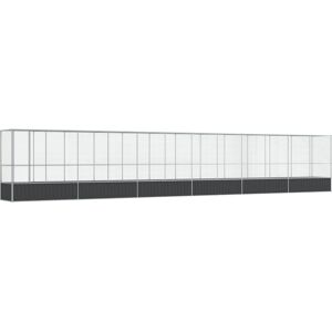 vidaXL Galvanized Steel Bird Aviary Large with Lock - Bird Aviary vidaXL Galvanized Steel Bird Aviary Large with Lock - Bird Aviary