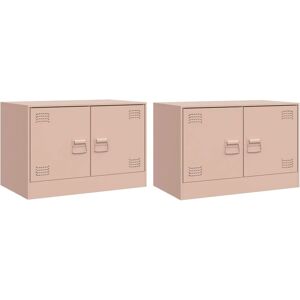 vidaXL Pink TV Cabinet - 2 pcs, 67x39x44 cm - TV Furniture vidaXL Pink TV Cabinet - 2 pcs, 67x39x44 cm - TV Furniture