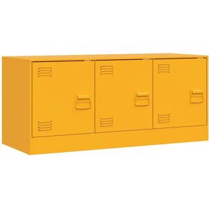vidaXL Senfgelbeiserter Stahl-TV-Schrank - TV-Bank & Entertainment-Center vidaXL Senfgelbeiserter Stahl-TV-Schrank - TV-Bank & Entertainment-Center