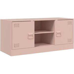 vidaXL Pink Steel TV Cabinet - 99x39x44 cm - TV Unit Entertainment Centre vidaXL Pink Steel TV Cabinet - 99x39x44 cm - TV Unit Entertainment Centre