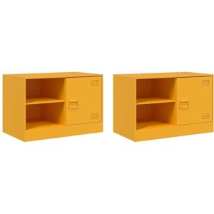 vidaXL Mustard Yellow 2 pcs TV Cabinet - TV Type vidaXL Mustard Yellow 2 pcs TV Cabinet - TV Type