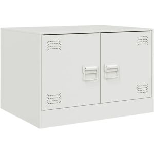 vidaXL Højtalerbord Hvid Stål 67x50x44 cm - Sofabord vidaXL Højtalerbord Hvid Stål 67x50x44 cm - Sofabord