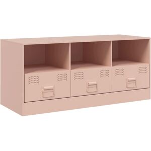 vidaXL Pink TV Cabinet - Steel, 99x39x44 cm - TV Cabinet vidaXL Pink TV Cabinet - Steel, 99x39x44 cm - TV Cabinet