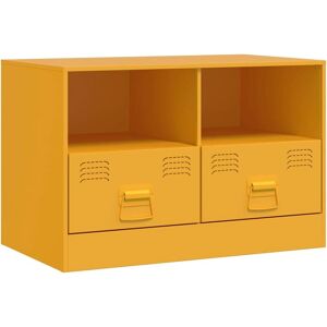 vidaXL TV Cabinet Mustard Yellow 67x39x44 cm Steel - TV Cabinet vidaXL TV Cabinet Mustard Yellow 67x39x44 cm Steel - TV Cabinet
