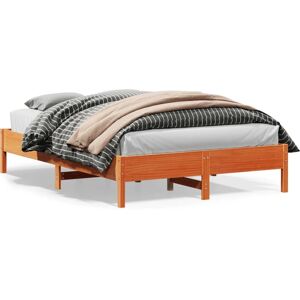 vidaXL Bed Frame - Solid Wood Pine - King Size - 150x200 cm - Brown vidaXL Bed Frame - Solid Wood Pine - King Size - 150x200 cm - Brown