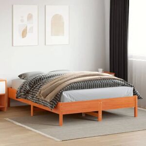 vidaXL Pine Wood Bed Frame - 140x200 cm - Rustic Support vidaXL Pine Wood Bed Frame - 140x200 cm - Rustic Support