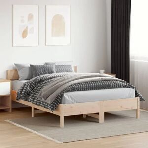 vidaXL Bed Frame with Headboard - 120x200 cm Natural Wood vidaXL Bed Frame with Headboard - 120x200 cm Natural Wood
