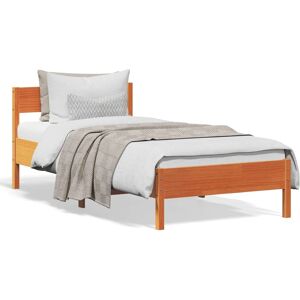 vidaXL Bettgestell mit Kopfteil - 120x190 cm - Rustikal braun - Bettgestell vidaXL Bettgestell mit Kopfteil - 120x190 cm - Rustikal braun - Bettgestell