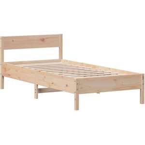 vidaXL Bed Frame with Headboard - 75x190 cm, Natural vidaXL Bed Frame with Headboard - 75x190 cm, Natural