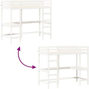 vidaXL 842855 White Pine Wood Loft Bed - Bed vidaXL 842855 White Pine Wood Loft Bed - Bed