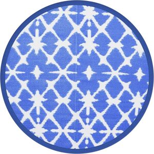 vidaXL Outdoor Carpet Blue White Ø160cm - Carpet for Garden & Patio vidaXL Outdoor Carpet Blue White Ø160cm - Carpet for Garden & Patio