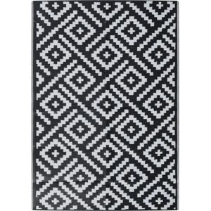 vidaXL Outdoor Rug 140x200 cm Black White - Outdoor Rug vidaXL Outdoor Rug 140x200 cm Black White - Outdoor Rug
