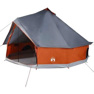vidaXL Family Tent - Waterproof 6-Person Teepee Grey and Orange vidaXL Family Tent - Waterproof 6-Person Teepee Grey and Orange