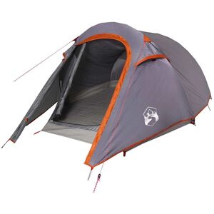 vidaXL Tunnel Tent 3 Person Grey and Orange Waterproof - Camping Tent vidaXL Tunnel Tent 3 Person Grey and Orange Waterproof - Camping Tent