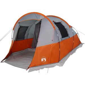 vidaXL Tent Tunnel 4-Person Grey & Orange Waterproof - Tent vidaXL Tent Tunnel 4-Person Grey & Orange Waterproof - Tent