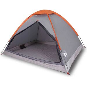 vidaXL Dome Camping Tent Waterproof 2-Person Grey and Orange vidaXL Dome Camping Tent Waterproof 2-Person Grey and Orange
