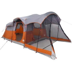 vidaXL Family Tent Tunnel 8-Person Grey and Orange Waterproof - Family Tent vidaXL Family Tent Tunnel 8-Person Grey and Orange Waterproof - Family Tent