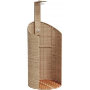 vidaXL Outdoor Shower Beige 100x100x241.5 cm Poly Rattan - Outdoor Shower vidaXL Outdoor Shower Beige 100x100x241.5 cm Poly Rattan - Outdoor Shower
