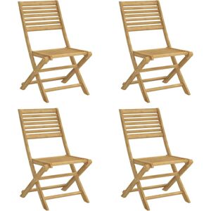 vidaXL Klappbare Gartensessel 4 Stück Akazienholz - Gartenstuhl vidaXL Klappbare Gartensessel 4 Stück Akazienholz - Gartenstuhl