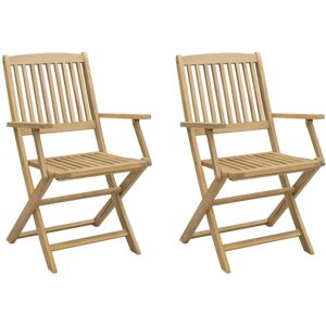 vidaXL Klappbare Gartenstühle - Massivholz Akazie - 2 pcs vidaXL Klappbare Gartenstühle - Massivholz Akazie - 2 pcs