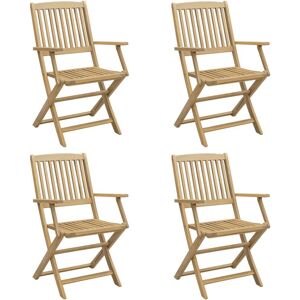vidaXL Gartensessel - Massives Akazienholz - Klappbar - 4 Stück - 57,5x54,5x90 cm vidaXL Gartensessel - Massives Akazienholz - Klappbar - 4 Stück - 57,5x54,5x90 cm