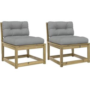 vidaXL Garden Sofa Impregnated Pine 2 pcs - Outdoor Corner Couch vidaXL Garden Sofa Impregnated Pine 2 pcs - Outdoor Corner Couch