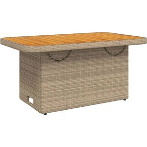 vidaXL 368277 Outdoor Table - Poly Rattan, Acacia Wood, Adjustable Top vidaXL 368277 Outdoor Table - Poly Rattan, Acacia Wood, Adjustable Top