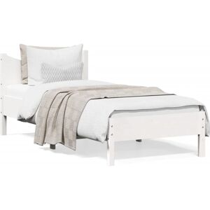vidaXL 140x190 cm Weiß Massives Kiefernholz Bettgestell - Schlafzimmermöbel vidaXL 140x190 cm Weiß Massives Kiefernholz Bettgestell - Schlafzimmermöbel