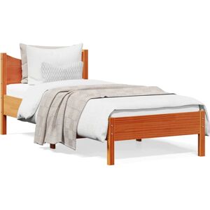 vidaXL Bedframe Wasbruin 120x190 cm Massief Hout Dennen - Bedframe vidaXL Bedframe Wasbruin 120x190 cm Massief Hout Dennen - Bedframe