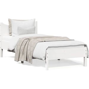 vidaXL 844758 Bedframe Wit 75x190 cm - Bedframe vidaXL 844758 Bedframe Wit 75x190 cm - Bedframe