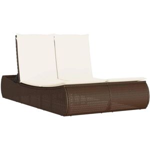 vidaXL Doppel-Sonnenliege Beige Poly Rattan - Gartenliege vidaXL Doppel-Sonnenliege Beige Poly Rattan - Gartenliege