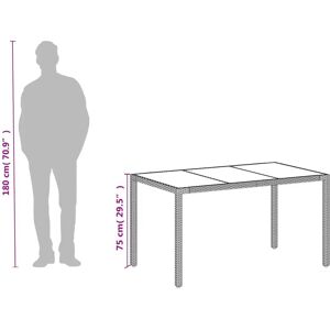 vidaXL Outdoor Table with Glass Top - Garden Furniture vidaXL Outdoor Table with Glass Top - Garden Furniture
