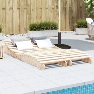 vidaXL Sun Lounger - Solid Wood Pine - 205x60x31.5 cm - Sun Bed vidaXL Sun Lounger - Solid Wood Pine - 205x60x31.5 cm - Sun Bed