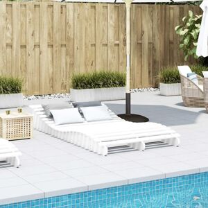 vidaXL Outdoor Sun Lounger - Solid Pine Wood - White - Sun Lounger vidaXL Outdoor Sun Lounger - Solid Pine Wood - White - Sun Lounger