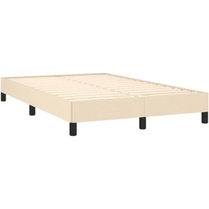 vidaXL Sengestel - 120x190 cm - Creme - Holdbart Stof - Stabilitet vidaXL Sengestel - 120x190 cm - Creme - Holdbart Stof - Stabilitet