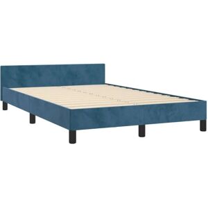 Vidaxl Bedframe Donker Blauw Fluweel 120x190cm - Bedframe Vidaxl Bedframe Donker Blauw Fluweel 120x190cm - Bedframe