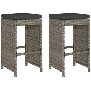 vidaXL Gartenstuhl Grau Gepolsterter Sitz Poly Rattan - Gartenstuhl vidaXL Gartenstuhl Grau Gepolsterter Sitz Poly Rattan - Gartenstuhl