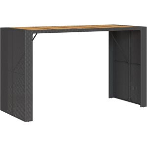 vidaXL Outdoor Table with Acacia Top - Black - Garden Furniture vidaXL Outdoor Table with Acacia Top - Black - Garden Furniture