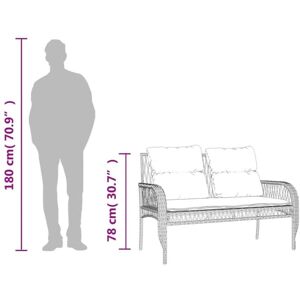 vidaXL Garden Sofa Set 4 Piece with Cushions Outdoor Sofa Black Poly Rattan vidaXL Garden Sofa Set 4 Piece with Cushions Outdoor Sofa Black Poly Rattan