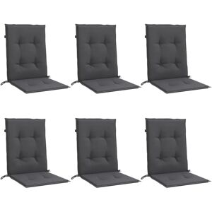 vidaXL Low-back cushions - 6 pcs Melange Anthracite 100x50x4 cm Fabric vidaXL Low-back cushions - 6 pcs Melange Anthracite 100x50x4 cm Fabric