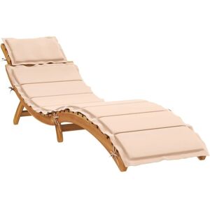 vidaXL Sonnenliege mit Auflage - Sonnenliege Beige vidaXL Sonnenliege mit Auflage - Sonnenliege Beige