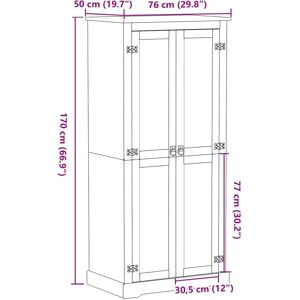 vidaXL Wardrobe Corona 76x50x170 cm - Wardrobe vidaXL Wardrobe Corona 76x50x170 cm - Wardrobe